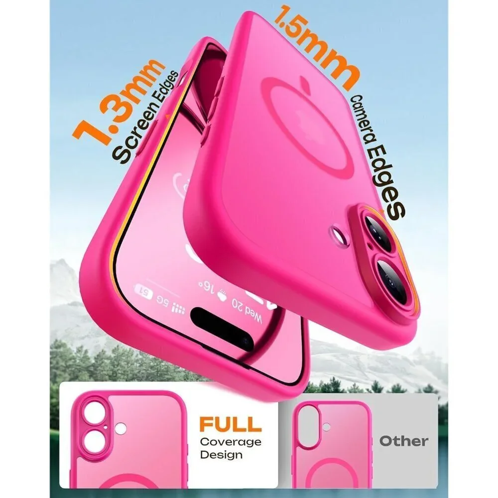 Hot Pink Iphone 17 Pro Max Full Camera Protection Translucent Matte Phone Case